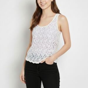 Sz S Aritzia Talula Betty Cotton Blend Floral Lace Sleeveless Tank Top Blouse
